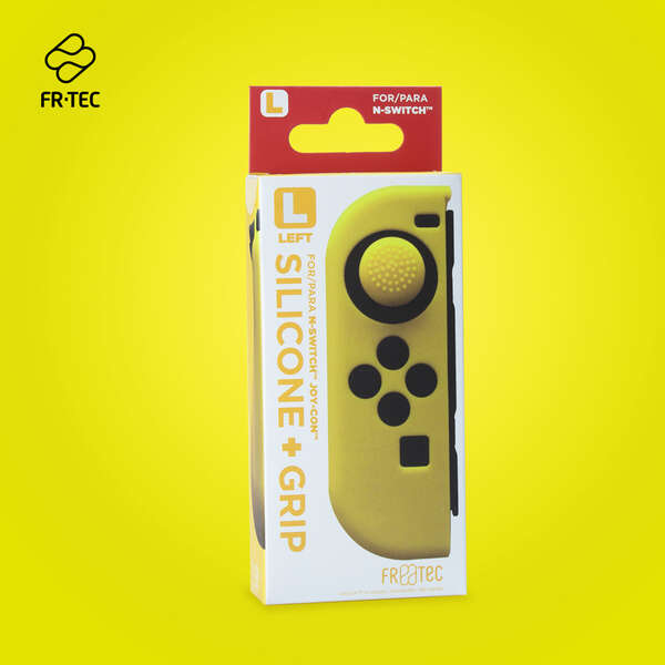 FR-TEC Funda Protectora de Silicona Joycon Skin + Grip Izquierdo - Mayor Agarre y Precision - Evita Rayaduras - Mejora y Personaliza Tu Experiencia de Juego - Color Amarillo 1 pieza(s)