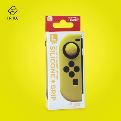 FR-TEC Funda Protectora de Silicona Joycon Skin + Grip Izquierdo - Mayor Agarre y Precision - Evita Rayaduras - Mejora y Personaliza Tu Experiencia de Juego - Color Amarillo 1 pieza(s)