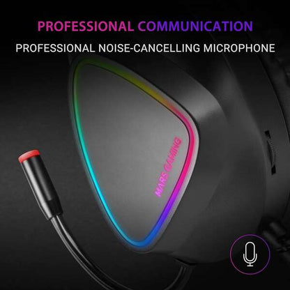 Mars Gaming Auriculares MH222 - Diseño Espectacular - Comodidad Extrema - Iluminacion RGB Flow - Sonido Hi-Fi Ultra-Bass Spatial Sound - Ultraligeros - Cancelacion de Ruido Pasiva - Compatibilidad Total Multiplataforma - Color Negro 1 pieza(s)