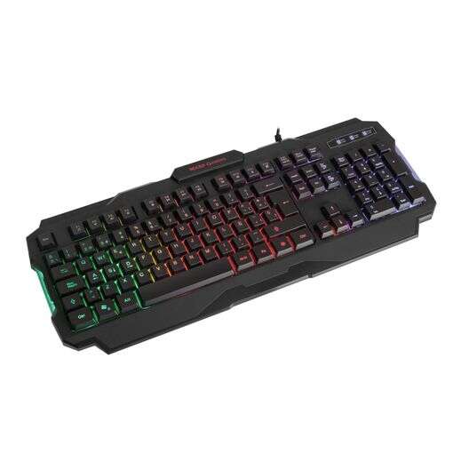 Mars Gaming MRK0 Teclado Gaming RGB Rainbow 9 Colores 15 Teclas de Funcion - 560x199x32mm - Retroiluminacion Multicolor, Capacidad anti-ghosting, Pulsacion Optimizada, Procesador Gaming - Color Negro 1 pieza(s)