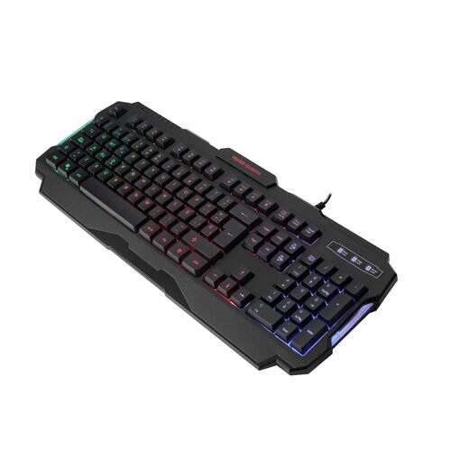 Mars Gaming MRK0 Teclado Gaming RGB Rainbow 9 Colores 15 Teclas de Funcion - 560x199x32mm - Retroiluminacion Multicolor, Capacidad anti-ghosting, Pulsacion Optimizada, Procesador Gaming - Color Negro 1 pieza(s)