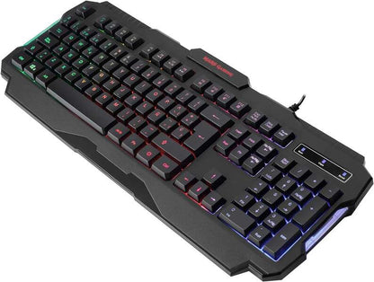 Mars Gaming MRK0 Teclado Gaming RGB Rainbow 9 Colores 15 Teclas de Funcion - 560x199x32mm - Retroiluminacion Multicolor, Capacidad Anti-ghosting, Pulsacion Optimizada, Procesador Gaming - Color Negro 1 pieza(s)