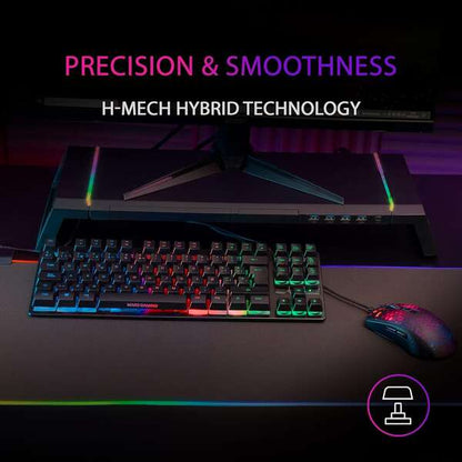 Mars Gaming - MK02 Negro Teclado Gaming H-Mech FRGB TKL Antighosting Idioma Español