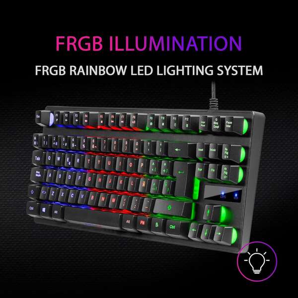 Mars Gaming - MK02 Negro Teclado Gaming H-Mech FRGB TKL Antighosting Idioma Español