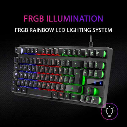 Mars Gaming Teclado Gaming MK02 H-MECH Compacto - Iluminacion Rainbow FRGB - Anti-ghosting - TKL - USB 2.0 - Frances - Color Negro 1 pieza(s)