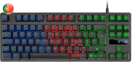 Mars Gaming Teclado Gaming MK02 H-MECH Compacto TKL - Iluminacion Rainbow FRGB - Anti-Ghosting - Teclas Optimizadas - USB 2.0 - Compatibilidad con Varios S.O. - 363x134x33mm - Portugues - Color Negro 1 pieza(s)