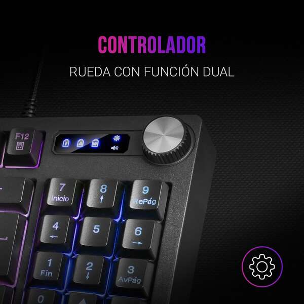 Mars Gaming Teclado MKREVO TKL con Pad Numerico - Tecnologia H-Mech - Iluminacion RGB 12 Modos - Rueda de Control Dual - Compatibilidad Multiplataforma - Portugues - Color Negro 1 pieza(s)