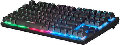 Mars Gaming Combo Gaming MCPTKL - Teclado TKL y Raton Ligero - Iluminacion RGB Breathing & Flow - Tecnologia H-Mech - Hasta 3200 DPI - Switches Mecanicos Huano - Prestaciones Gaming de Alto Nivel - Compatibilidad Total - Color Negro 1 pieza(s)