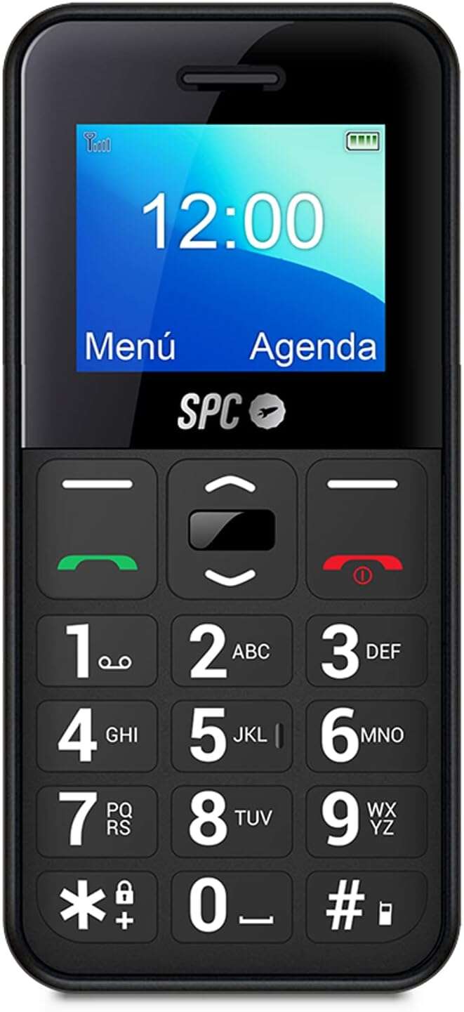 SPC Telefono Movil de Teclas Grandes - Diseño Compacto y Resistente - Boton SOS - Configuracion Remota - Notificaciones y Timbre Inteligentes - Menu Sencillo - Color Negro 1 pieza(s)