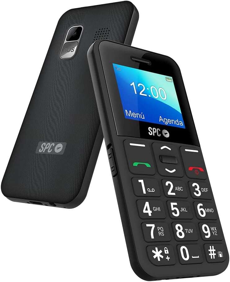 SPC Telefono Movil de Teclas Grandes - Diseño Compacto y Resistente - Boton SOS - Configuracion Remota - Notificaciones y Timbre Inteligentes - Menu Sencillo - Color Negro 1 pieza(s)