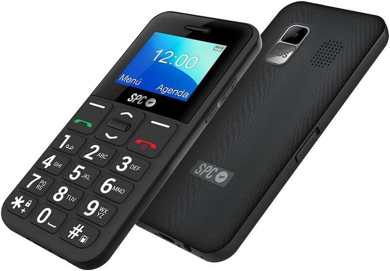 SPC Telefono Movil de Teclas Grandes - Diseño Compacto y Resistente - Boton SOS - Configuracion Remota - Notificaciones y Timbre Inteligentes - Menu Sencillo - Color Negro 1 pieza(s)