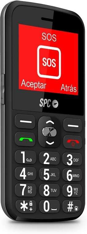 SPC Telefono Movil para Personas Mayores - Teclas y Numeros Grandes - Boton SOS - Notificaciones y Timbre Inteligentes - Base de Carga - Comodo y Facil de Usar - Color Negro 1 pieza(s)