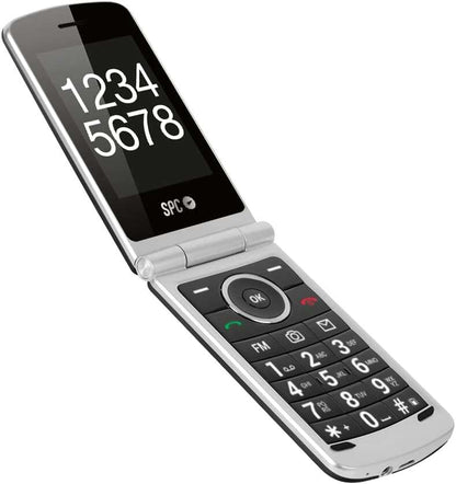 SPC Telefono Movil Minimalista con Tapa - 19mm de Espesor - Pantalla XL y Teclado Retroiluminado - Volumen Extra Alto - Accesos Directos a Camara, SMS y Radio - Funciones Practicas - Configuracion Remota - Color Negro 1 pieza(s)