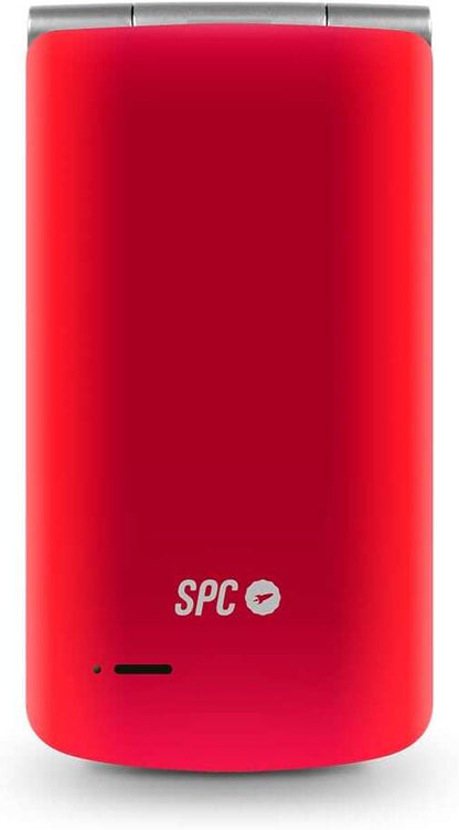 SPC Telefono Movil Minimalista con Tapa - 19mm de Espesor - Pantalla XL y Teclado Retroiluminado - Volumen Extra Alto - Accesos Directos a Camara, SMS y Radio - Funciones Practicas - Configuracion Remota - Color Rojo 1 pieza(s)