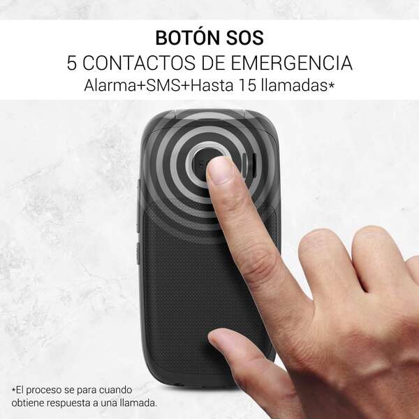 SPC Harmony 4G Telefono Movil para Mayores - Botones Grandes Retroiluminados - Volumen de Timbre de hasta 97.5Db - Compatible con Audifonos - Boton de SOS - Funcion Smart Help - Base de Carga Incluida - Color Negro 1 pieza(s)