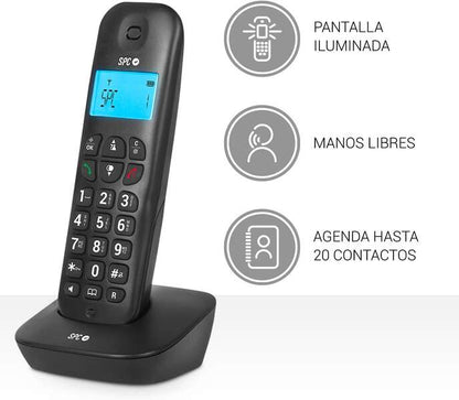 SPC - AIR PRO DÚO Teléfono analógico Identificador de llamadas Negro