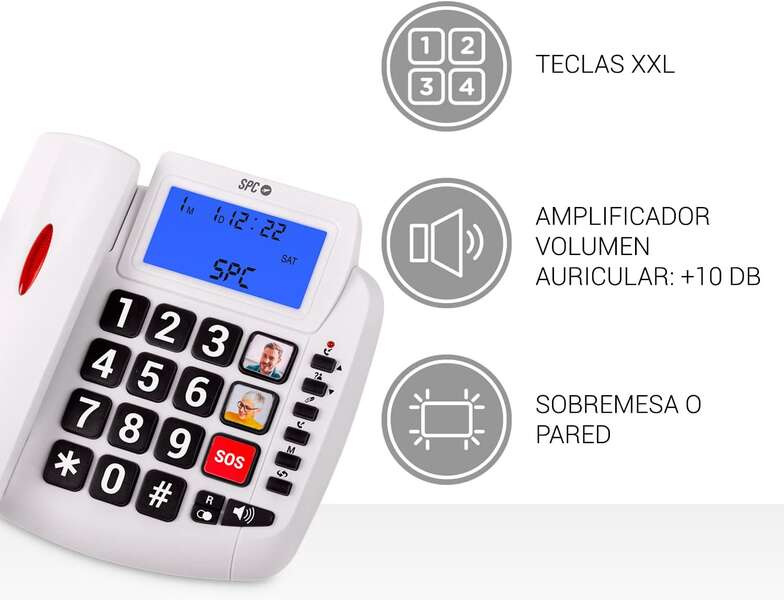 SPC - Comfort Volume 2 Teléfono analógico Identificador de llamadas Blanco