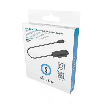 AISENS - Adaptador SATA a USB-C USB3.0/USB3.1 Gen1 para Discos Duros 2.5?  Negro