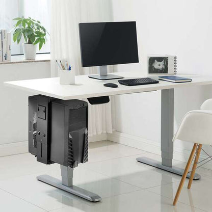 Aisens Soporte Giratorio Antirrobo y Altura Personalizable para CPU para Montaje por Debajo de Escritorio o a la Pared - Color Negro 1 pieza(s)