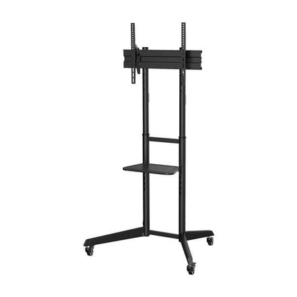 AISENS - Soporte de Suelo ECO con Rueda  Bandeja para DVD para Monitor/TV 50Kg de 37-70  Negro