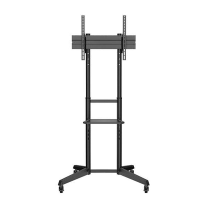 AISENS - Soporte de Suelo ECO con Rueda  Bandeja para DVD para Monitor/TV 50Kg de 37-70  Negro