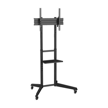 AISENS - Soporte de Suelo ECO con Rueda  Bandeja para DVD para Monitor/TV 50Kg de 37-70  Negro