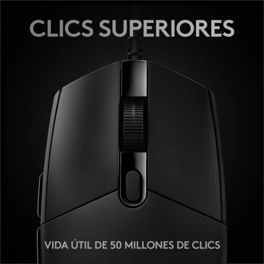 Logitech G Pro Raton USB 25600dpi - 6 Botones Programables - Iluminacion RGB - Sensor Hero - Uso Diestro - Cable de 2.10m - Color Negro 1 pieza(s)