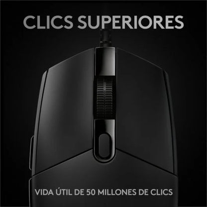 Logitech G Pro Raton USB 25600dpi - 6 Botones Programables - Iluminacion RGB - Sensor Hero - Uso Diestro - Cable de 2.10m - Color Negro 1 pieza(s)