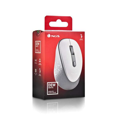 NGS Dew White Raton Inalambrico USB 1600dpi - 3 Botones - Uso Diestro - Color Blanco/Gris 1 pieza(s)