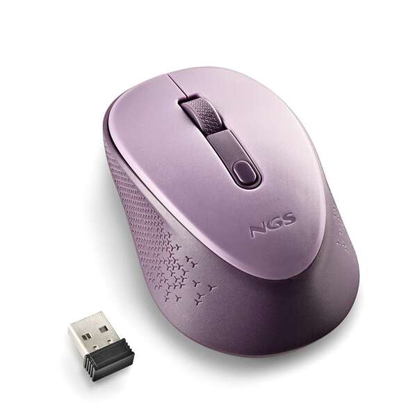 NGS Dew Lilac Raton Inalambrico USB 1600dpi - 3 Botones - Uso Diestro - Color Lila 1 pieza(s)