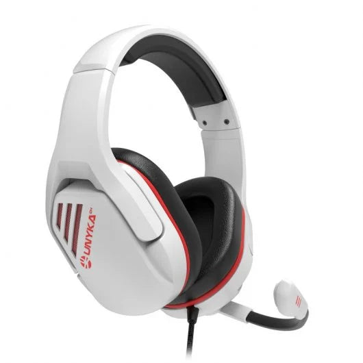 Unykach Gaming Nova Gpro White 2.1 Auriculares con Microfono Ajustable - Diadema Ajustable - Almohadillas Acolchadas - Controles en Cable - Cable de 1.20m - Color Blanco 1 pieza(s)