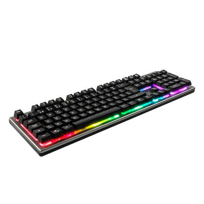 Unykach Nova K244 Teclado Gaming USB (Portugues) - Iluminacion RGB Ajustable - 105 Teclas - Cable de 1.60m - Color Gris/Negro 1 pieza(s)