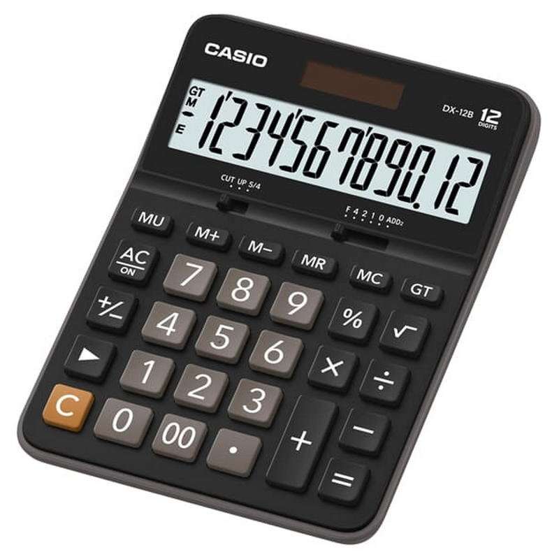 Casio - DX-12B calculadora Escritorio Calculadora básica Negro