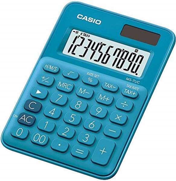 Casio - MS-7UC calculadora Escritorio Pantalla de calculadora Azul