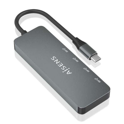 AISENS - Hub USB 3.2 Gen2 10G USB-C  USB-C/M-4xUSB-C/H  Gris  15cm