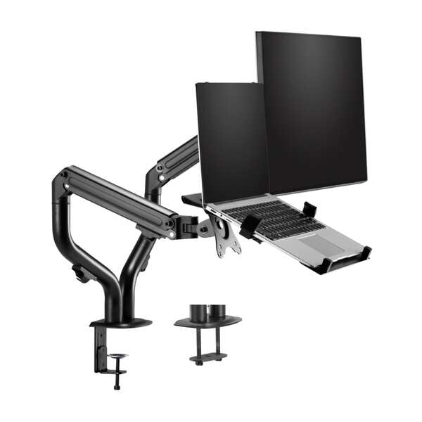 AISENS - Soporte de Mesa Contrapeso Giratorio e Inclinable para Portatil y Monitor/TV 8Kg de 17-32  Negro