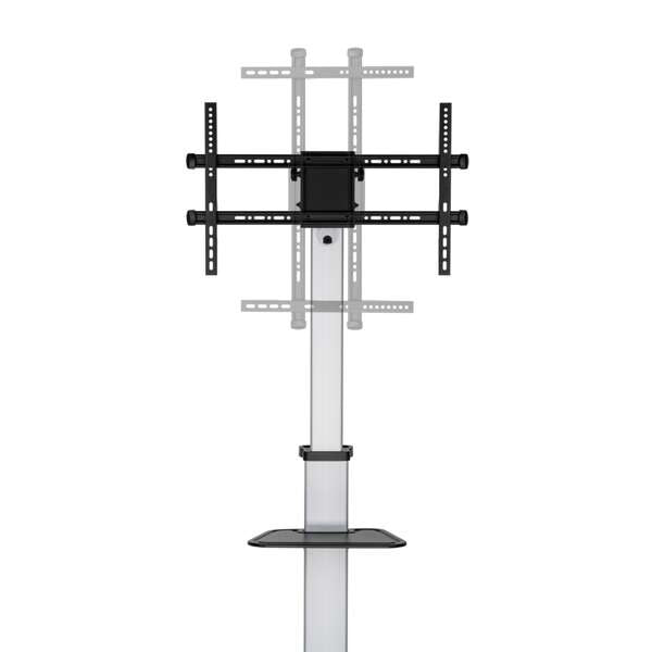 AISENS - Floor Stand with Wheel  DVD Tray for Monitor/TV 50Kg from 37-86  Black-Silver