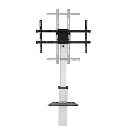 AISENS - Floor Stand with Wheel  DVD Tray for Monitor/TV 50Kg from 37-86  Black-Silver