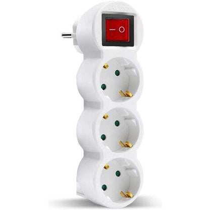 Elbat Base Multiple 3 Tomas con Interruptor - Color Blanco 1 pieza(s)