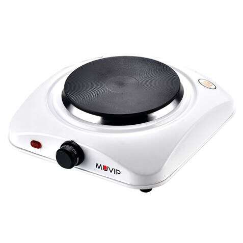 Muvip Cocina Electrica 1 Fuego 1000W - 5 Niveles de Potencia - Color Blanco 1 pieza(s)