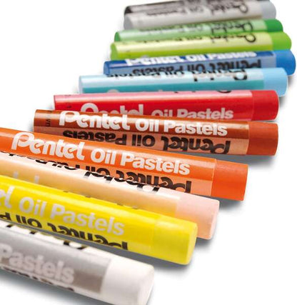 Pentel Oil Pastels Pack de 12 Pasteles Oleo - Blandos, Cremosos y de Secado Lento - Colores Surtidos 1 pieza(s)