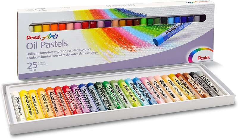 Pentel Oil Pastels Pack de 25 Pasteles Oleo - Blandos, Cremosos y de Secado Lento - Colores Surtidos 1 pieza(s)