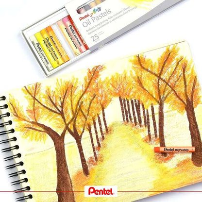 Pentel Oil Pastels Pack de 25 Pasteles Oleo - Blandos, Cremosos y de Secado Lento - Colores Surtidos 1 pieza(s)