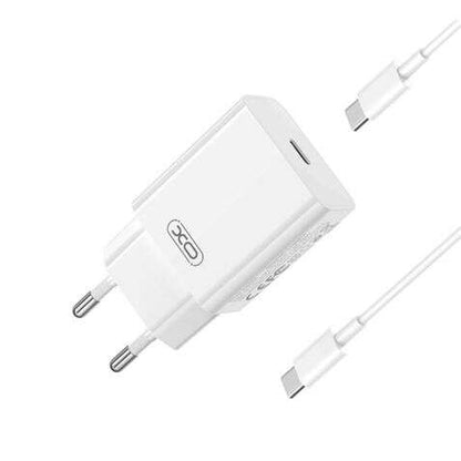 XO Cargador de Carga Rapida 20W - Puerto Tipo C - Carga + Del 50% en 30 Minutos - Proteccion de Sobretensiones - Color Blanco 1 pieza(s)