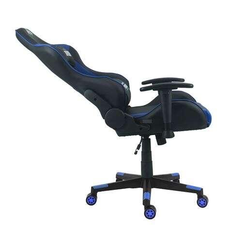 Cromad Serie Dragon Silla Gaming Premium - Altura Regulable con Piston de Gas Clase 2 - Reclinable hasta 180º - Cojines Lumbar y Cervical - Ruedas de Nailon de 60mm - Color Azul/Negro 1 pieza(s)