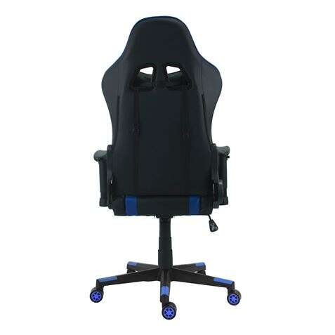 Cromad Serie Dragon Silla Gaming Premium - Altura Regulable con Piston de Gas Clase 2 - Reclinable hasta 180º - Cojines Lumbar y Cervical - Ruedas de Nailon de 60mm - Color Azul/Negro 1 pieza(s)