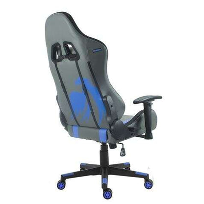 Cromad Serie Phoenix Silla Gaming - Altura Regulable con Piston de Gas Clase 2 - Reclinable hasta 180º - Cojines Lumbar y Cervical - Color Gris/Azul/Negro 1 pieza(s)