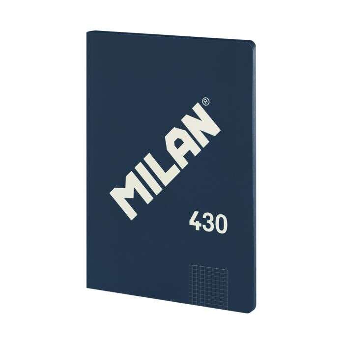 Milan Serie 1918 Libreta Encolada Formato A4 Cuadricula 5x5mm - 48 Hojas de 95 gr/m2 - Microperforado - Tapa Blanda - Color Azul Oscuro 1 pieza(s)