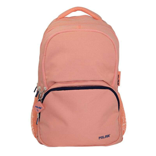 Milan Serie 1918 Mochila Escolar 25L - 3 Bolsillos Delanteros + 2 Bolsillos Laterales - Asas Regulables y Acolchadas - Tamaño 46,5x30x17cm - Color Rosa 1 pieza(s)