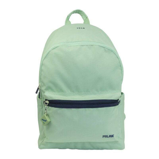 Milan - MILAN MOCHILA ESCOLAR 2 CREMALLERAS 22L SERIE 1918 VERDE